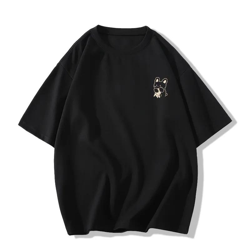 "2024 Sommer Damen süßes Häschen-Print Baumwoll-T-Shirt: Lässiges, halbärmeliges Oberteil im japanischen Stil"