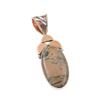 Natural Rhyolite Gemstone 925 Solid Sterling Silver Two Tone Pendant 1.50" y4V46