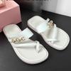 Fashion Women's Slippers Flats Fashion Clip Toe Shoes Dress Designer Woman Sandals New 2025 Summer Luxury Slides Brand Flip Flops Mujer