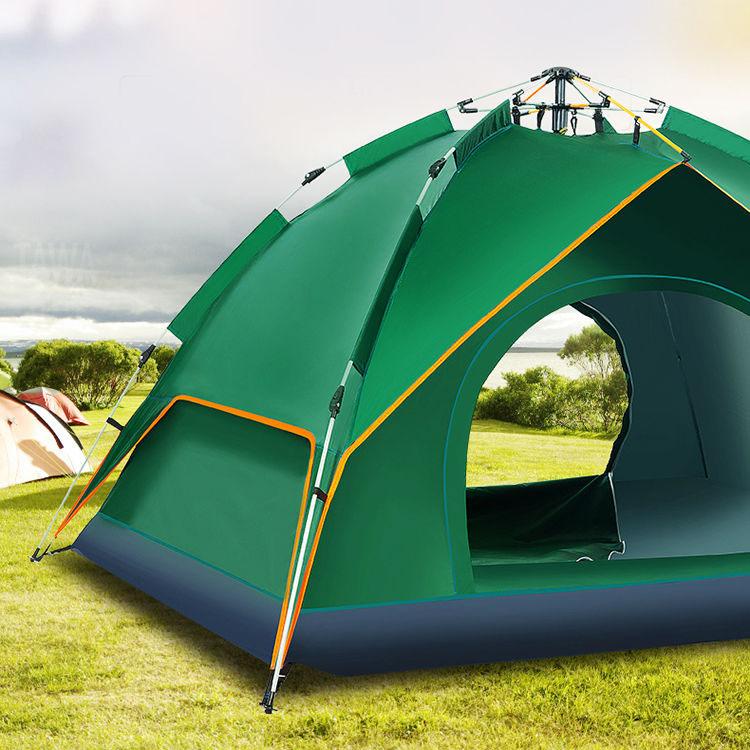 Cort de camping în aer liber, cu viteză automată, cort cu spațiu mare, rezistent la ploaie, pentru 2-3 persoane