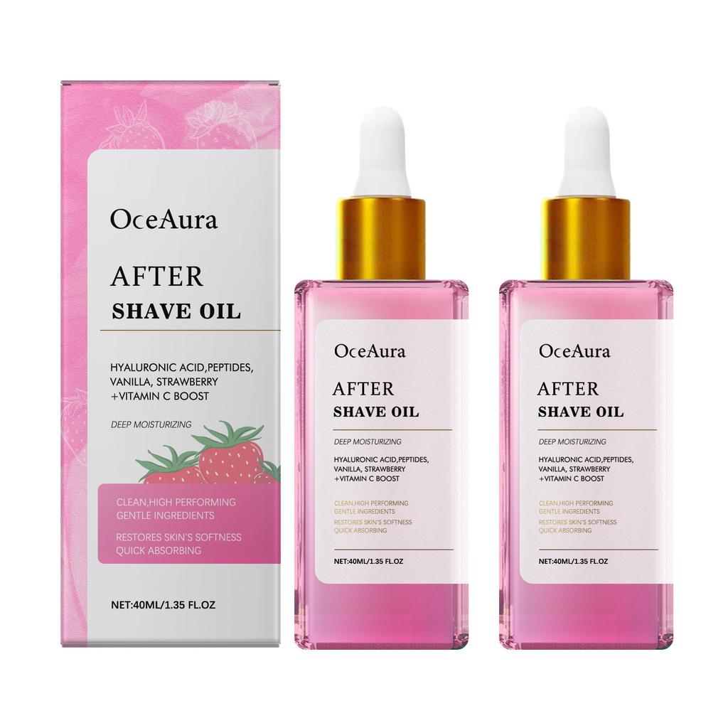 After Shave Oil with Hyaluronic Acid & Vitamin C, Dropper Design Body Oil for Post Depilation