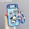 KEYSION Stoßfeste Hülle für TECNO Pova Slim 5G mit Lanyard Weiches Silikon Niedliche 3D-Cartoon-Puppe Handy-Rückseite für Spark Slim 4G