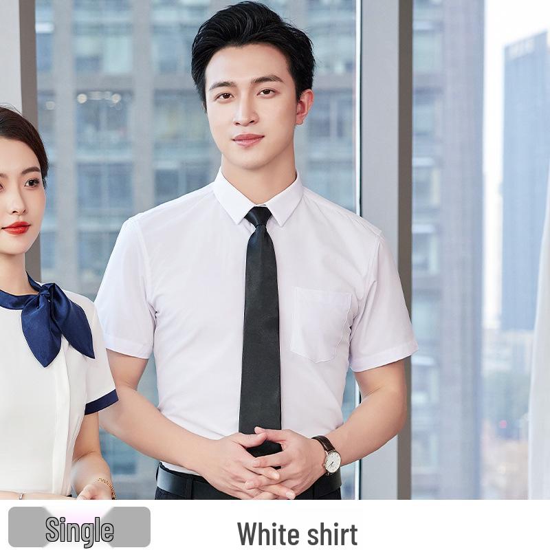 Women's Bow Tie Chiffon Blouse - Short Sleeve, Korean Fashion, Stretch, Professional Workwear, White Shirt