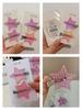 DIOR 2Pcs Pink Star Hair Clips,Glitter No‑Crease Duck‑bill Hair Barrettes,Cute Decorative Side Bang Hair Accessories for Women Girls