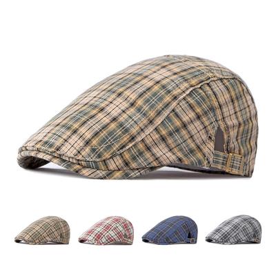 Frühling Sommer Berets Hüte für Frauen Männer Britischen Plaid Caps Zeitungsjunge Mütze Dünne Ivy Flachen Hut Maler Hut Gorro Hombre boina