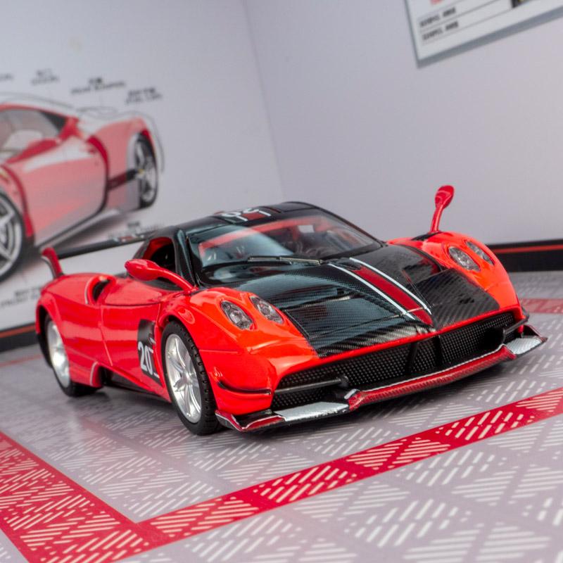 1/32 Simulation Pagani BC Alloy Supercar Model, Doors Can Be Opened with Sound and Light, Car Ornaments