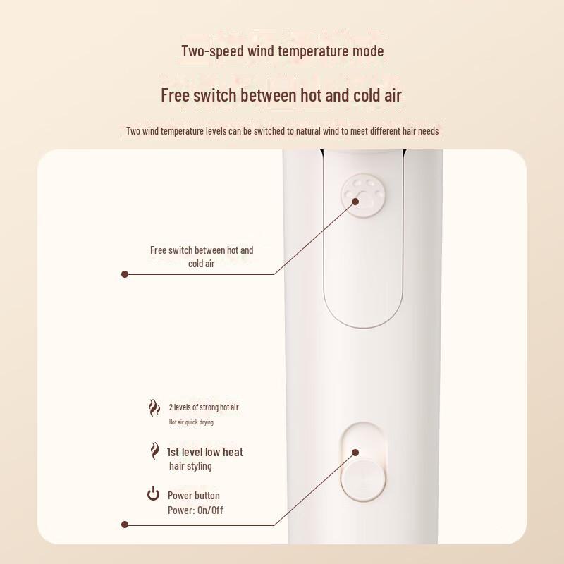 Kangfu Hochleistungs-Ionen-Haartrockner: Schnelltrocknend, Faltbar, Starker Wind für Heim- und Wohnheimgebrauch.
