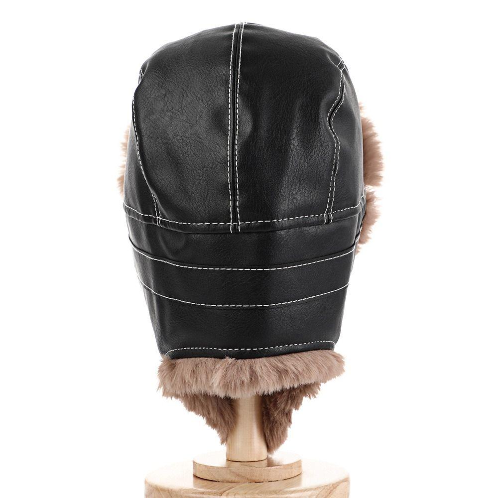 Fastening Chin Strap Trapper Hat Faux Fur Lining Bomber Hat New Earflap Hat  Winter Outdoor Wear