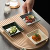 New Square Plate Ceramic Seasoning Dish Household Soy Sauce Wasabi Dish Chili Dipping Sauce Plate Japanese Snack Pickle Plate