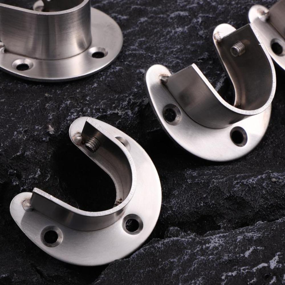 Heavy Duty Wardrobe Bracket U-Shaped Closet Rod End Support Rod Socket Flange Rod Holder Rod Holder