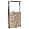 Fireplace & Stove Accessories Firewood Rack Black 100X25x200 Cm Steel