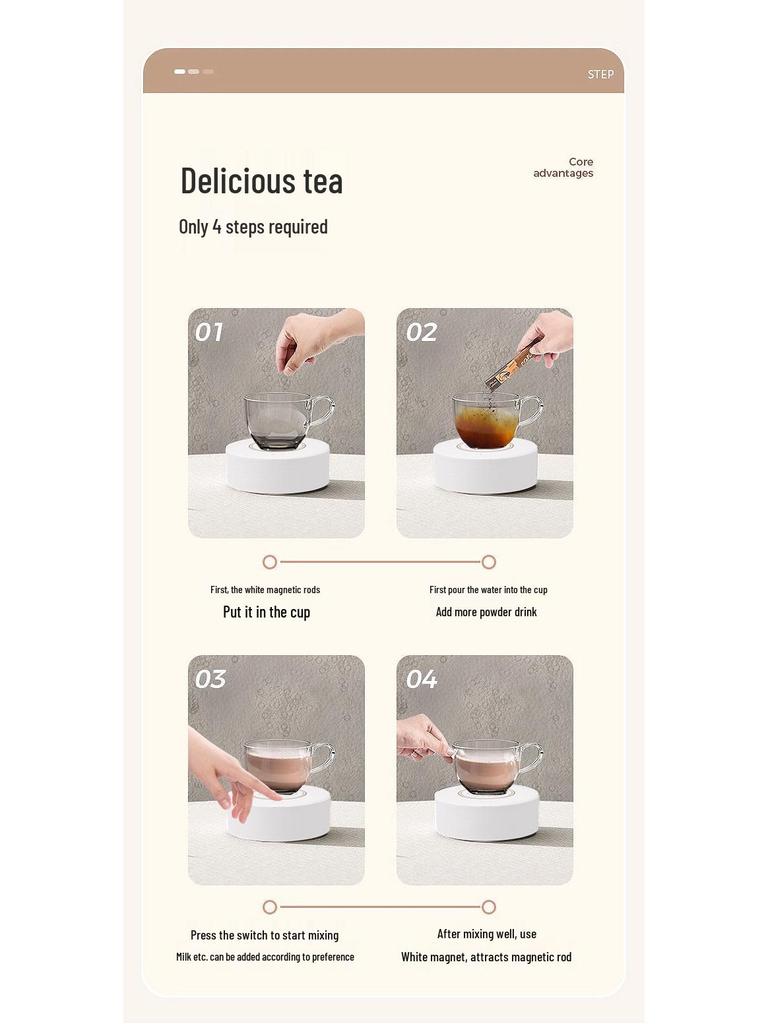 Automatic Magnetic Stirring Coaster: Multi-purpose, Rechargeable, Cross-Border Coffee Mixer