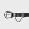 BL026 Chain Weaving Leather Men's & Women's Leather Belt 22mm Black