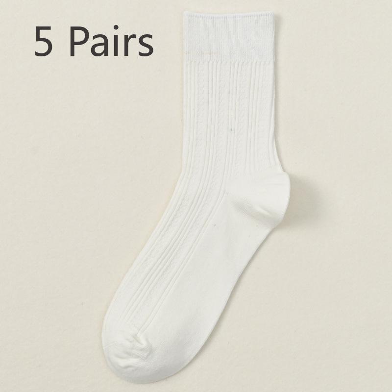 5 Pairs of Male Spring and Autumn High Grade Comfortable Cotton Sweat Absorbing Breathable Deodorizing Socks