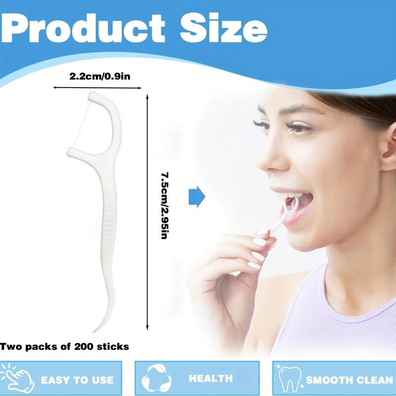 50Pcs 7.5×2.2cm Dental Floss Picks - High Tensile Polyethylene Fiber Floss with Anti-Slip Handle & Curved Hook Design,