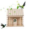 Wooden Bird House Nesting Box Hanging Bird Nests Home Garden Decoration