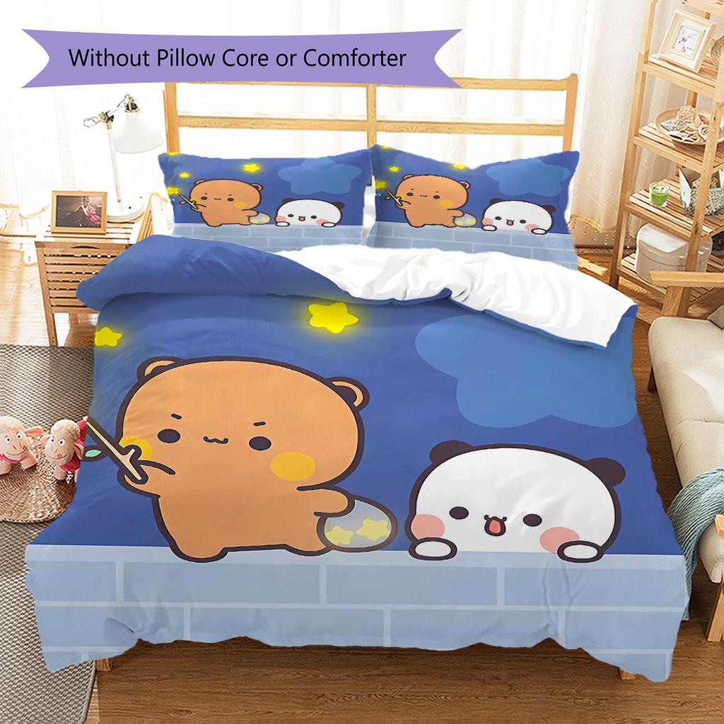 Bubu Dudu Pattern Bedding,Quilt Set Quilt Cover Pillowcase Home Birthday Gift(1 * Duvet Cover + 2 * Pillowcase, Without Core)