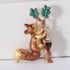 Klassische Emaillierte Eichhörnchen Broschen für Damen Strass Tier Pins Schlüsselanhänger Event Party Neue Geschenke Schmuck Dekoration Zubehör