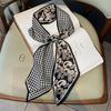 Vintage Horse Print Long Hair Band Ribbon For Women Silk Hair Accessories  Trend Girl Bow Scarf Headband Hair Tie