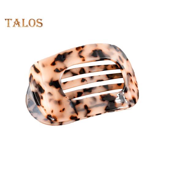 Haarklammer für Damen, flach, runde Form, starker Griff, biegbare Zähne, gebogenes Design, Haarspange am Hinterkopf, großer Clip, Haar-Accessoire