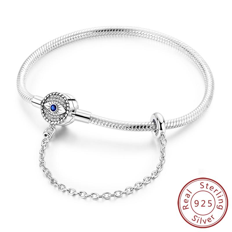 Original 925 Silver Bracelets 17-20CM Love Heart Flowers Butterfly Charms Beads Bracelet For Women Fashion Jewelry Gift