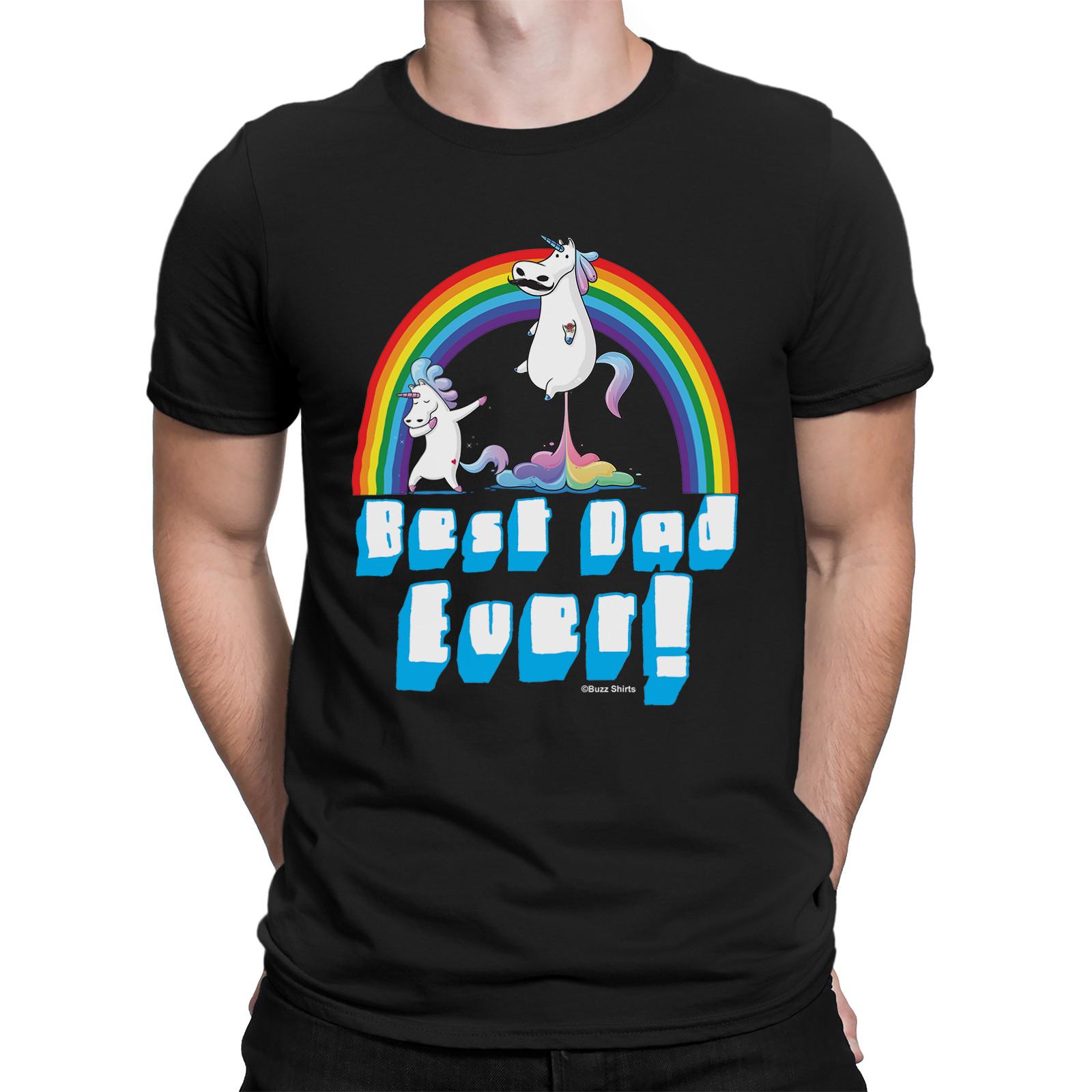 Best DAD Ever Unicorn Mens Funny  T-Shirt Mens Womens Tees Top Novelty Christmas Daddy Gift 3XL