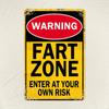Waterproof Retro Metal Fart Zone W-Warning Sign - Tin Wall Art For Home, Bathroom, Bar & Garage Decor With Easy-Hang Design