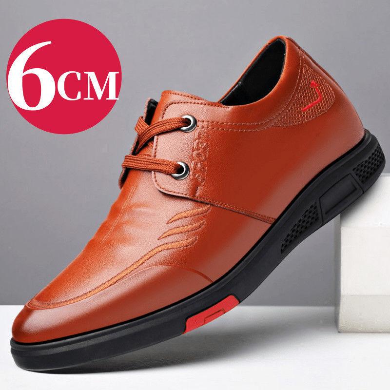Invisible inner height increase new tooling shoes leather business leisure work shoes lace-up inner height increase men's leather shoes