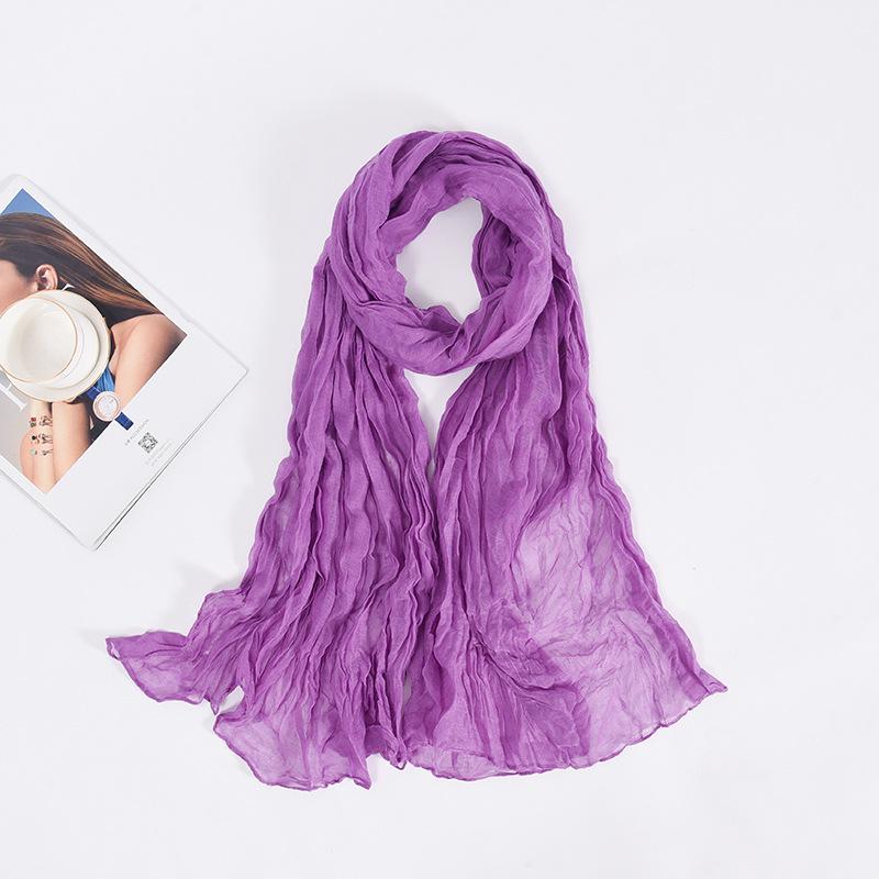 90x180cm Candy Color Wrinkle Women Scarf Vintage Fashion Retro Long Scarf Female