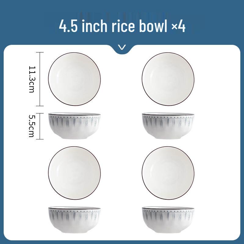 KANGMO Blue Line Underglaze Ceramic Dinnerware