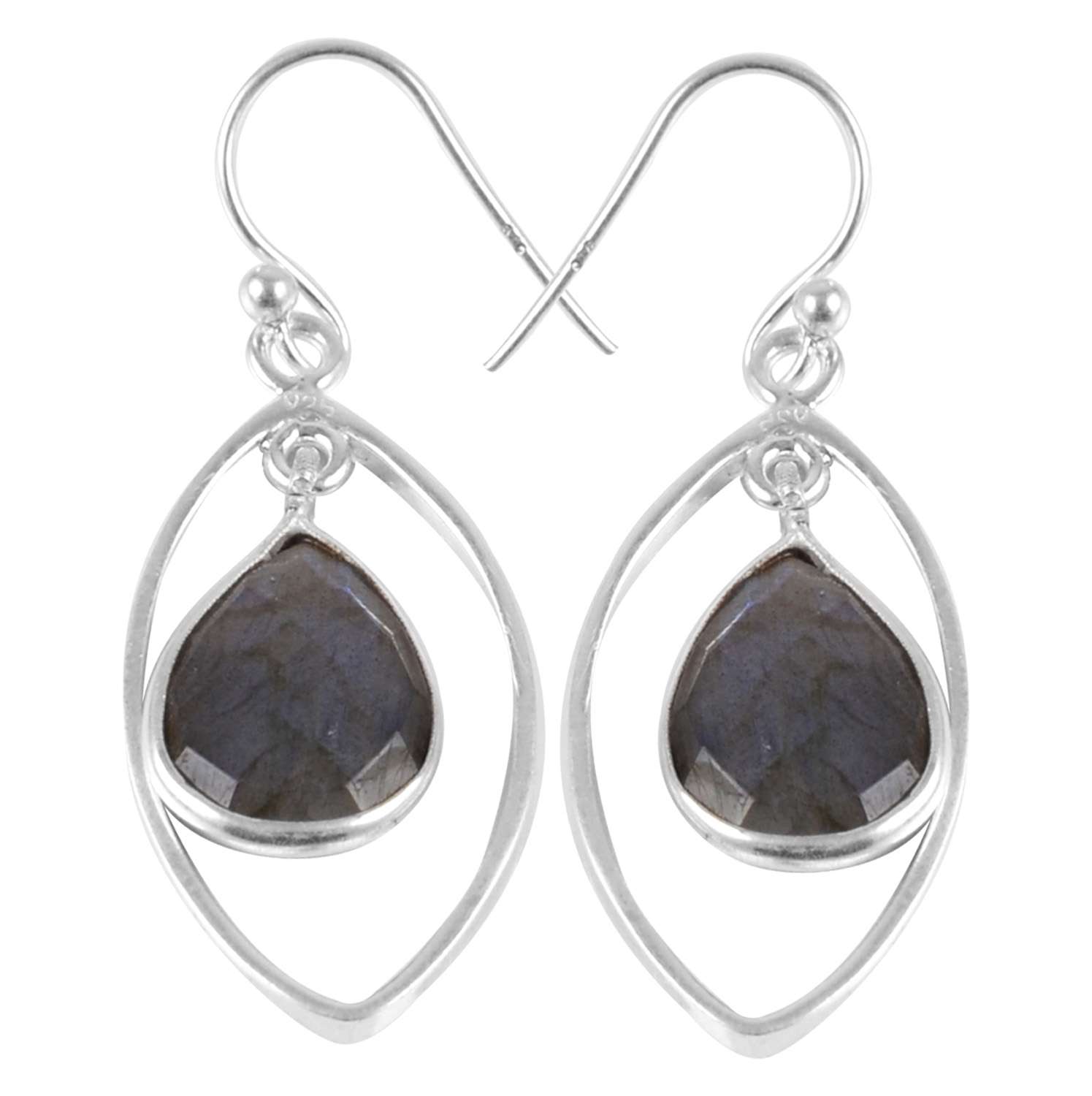

Labradorite Gemstone Earrings Solid 925 Sterling Silver Handmade Earrings Jewelry Gift For Women And Girls E-1887