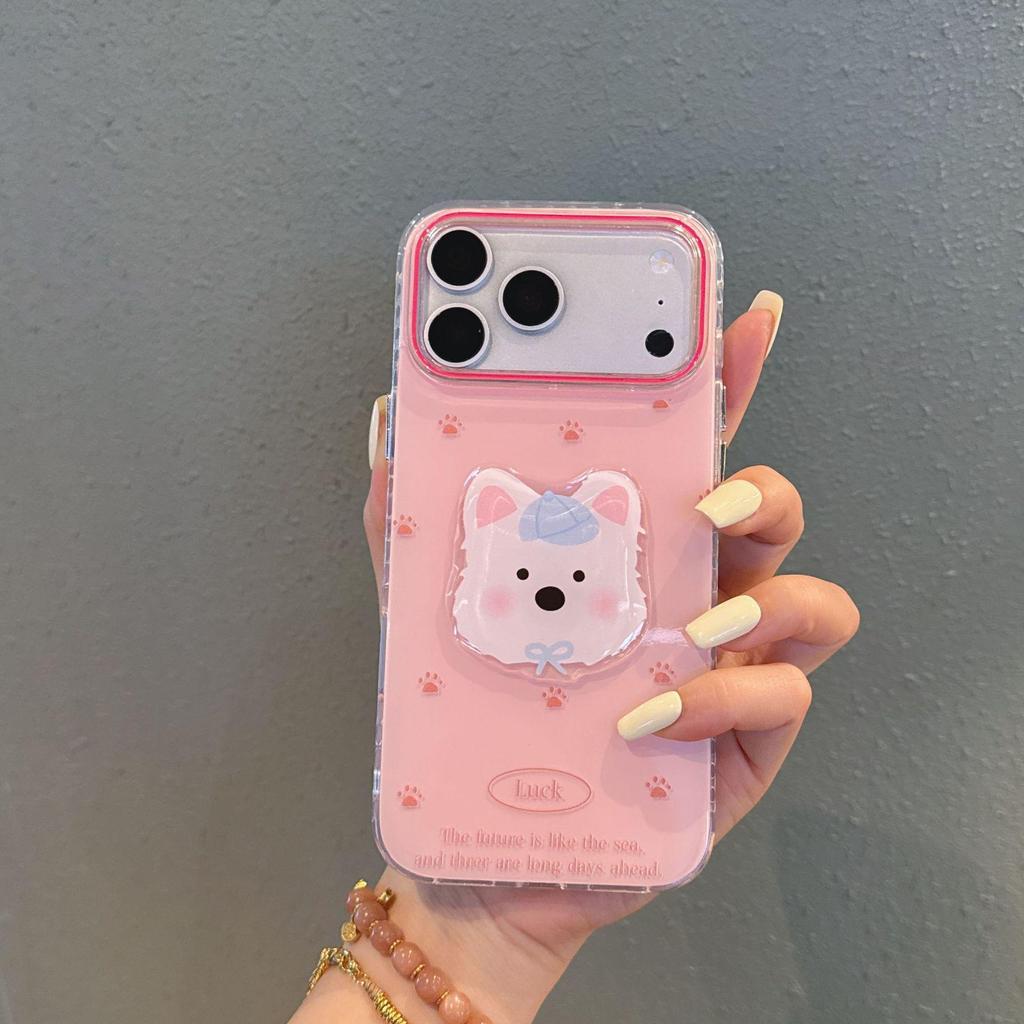 iPhone 17 Pro Max Jelly Puppy Patch Case - Compatible with iPhone 16/15/11, 16 Pro