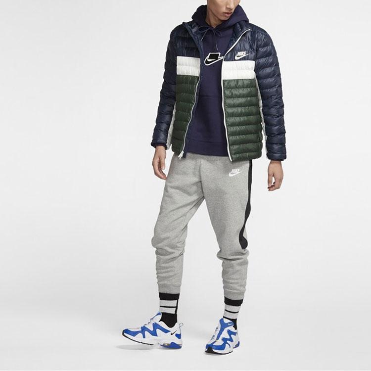 Nike Sport Casual Stand Collar Warm-Up Cotton Jacket Men Outerwear Blue Green BV4686-451