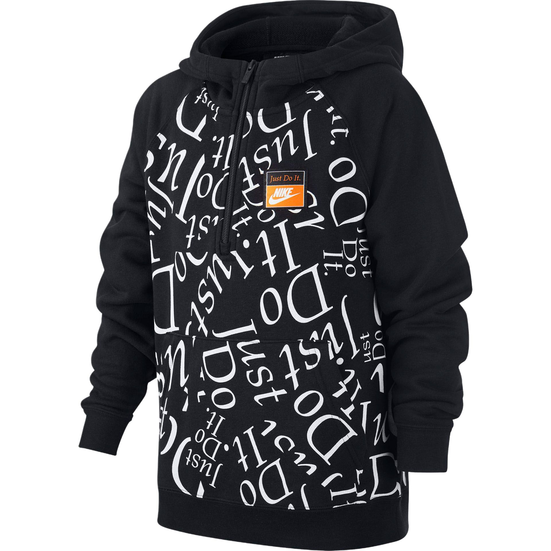 Nike Kids  Sportswear Just Do It Half-Zip Hoodie Black CJ7833-010 XL