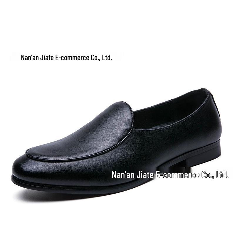 Men's Plus Size Pointed Toe Leather Loafers: Casual & Formal Slip-On Shoes