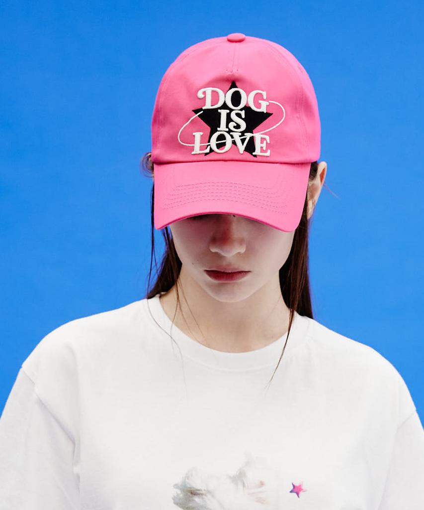WAIKEI Dog Is Love Star Ball Cap Pink