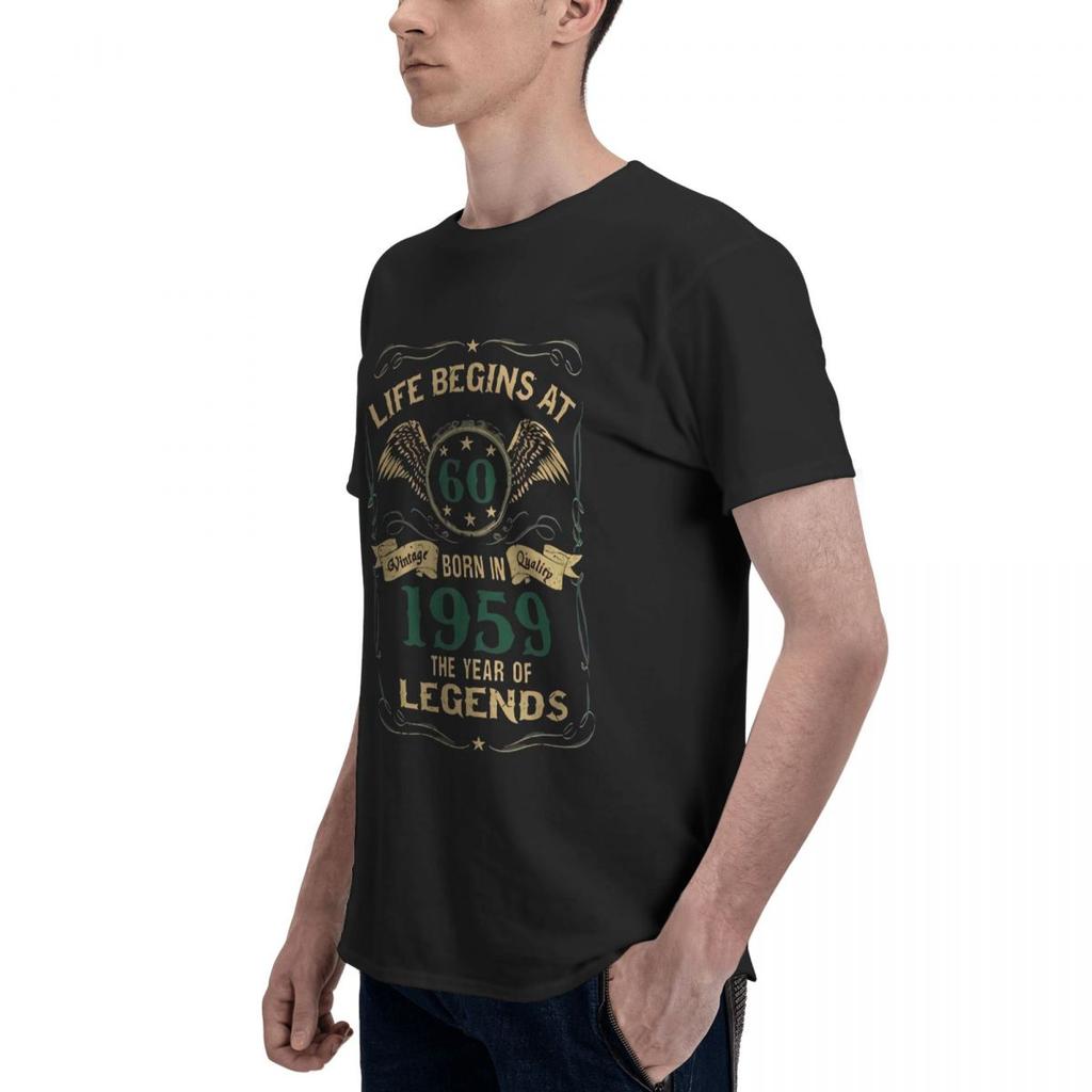 Born In 1959 Life Begins At 60 T Shirt Tee Shirt Gift S-5xl Custom Slim Authentic Clothing Spring Autumn Shirt
