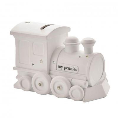 Salvadanaio in Resina Bianca per Bambino - Treno