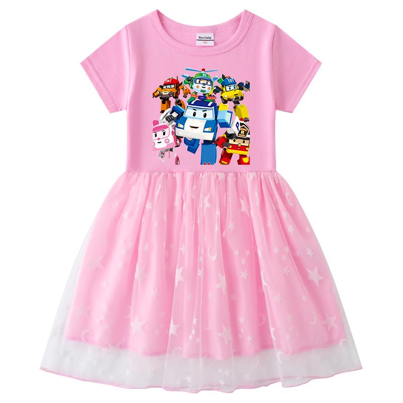 Korean Style Starry Rainbow Sequins Princess Dress - Short & Long Sleeve Options for Girls
