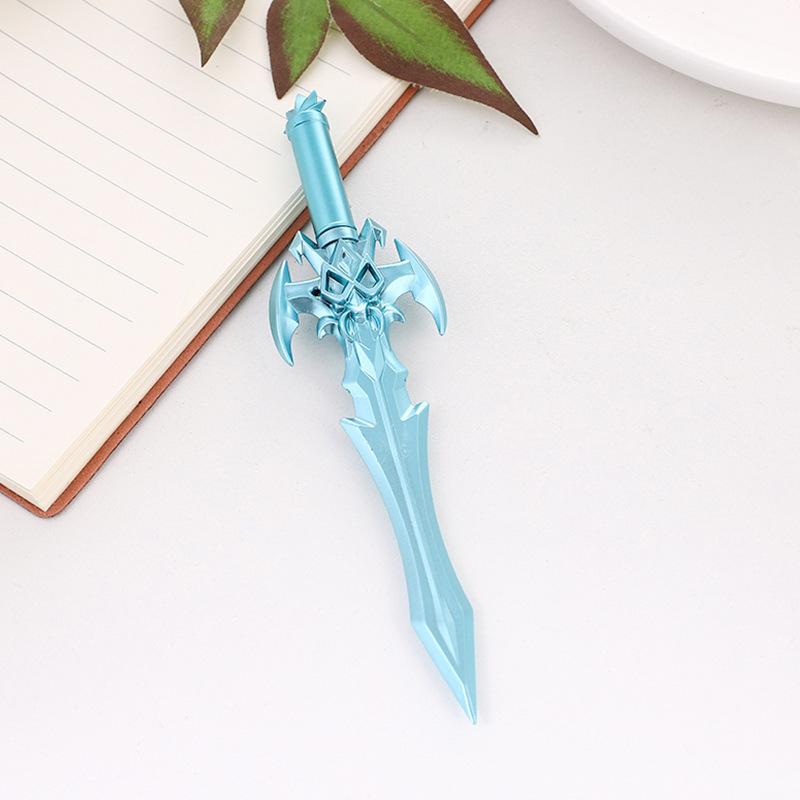 Sezon powrotu do szkoły 10 szt. 0,5 mm kreatywny długopis neutralny w kształcie miecza kreskówkowy kształt broni wielkiego miecza długopis dla studentów artykuły biurowe