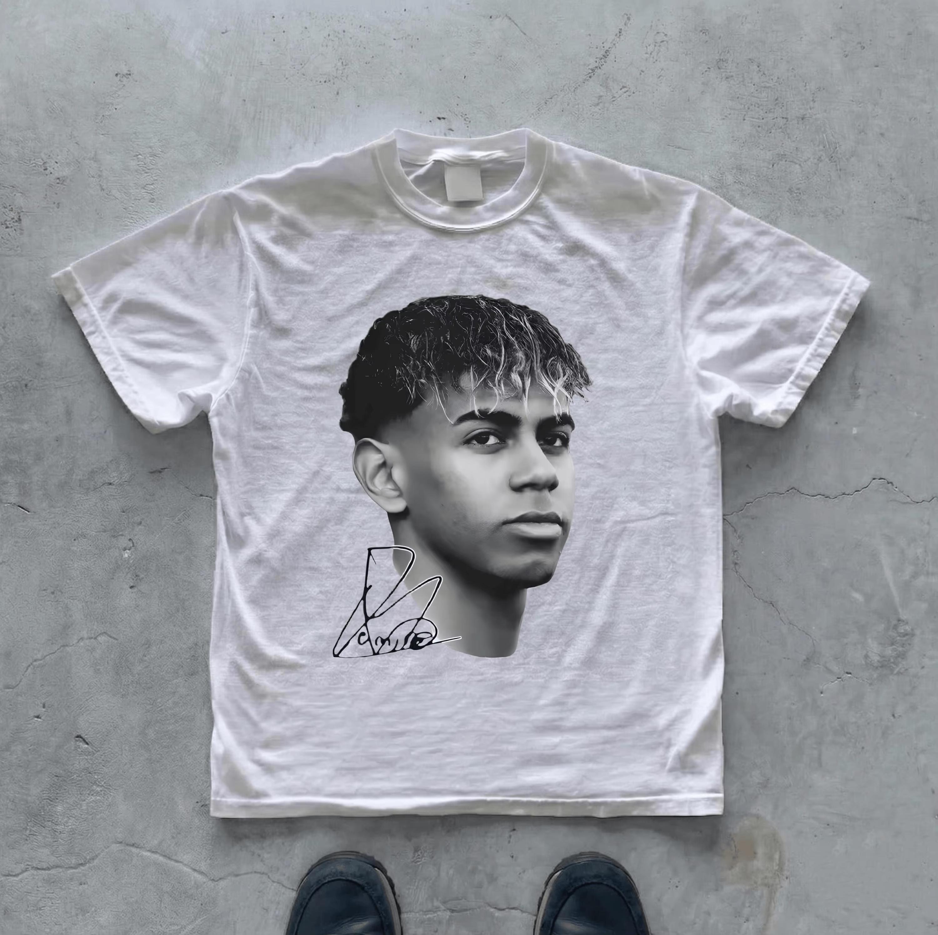 Lamine Yamal Gesichtsgrafiken T-Shirt Oversized Y2k Baumwollkleidung Unisex Herren Damen T-Shirts Y2k Fußball Weiblich Männlich Kleidung S bunt