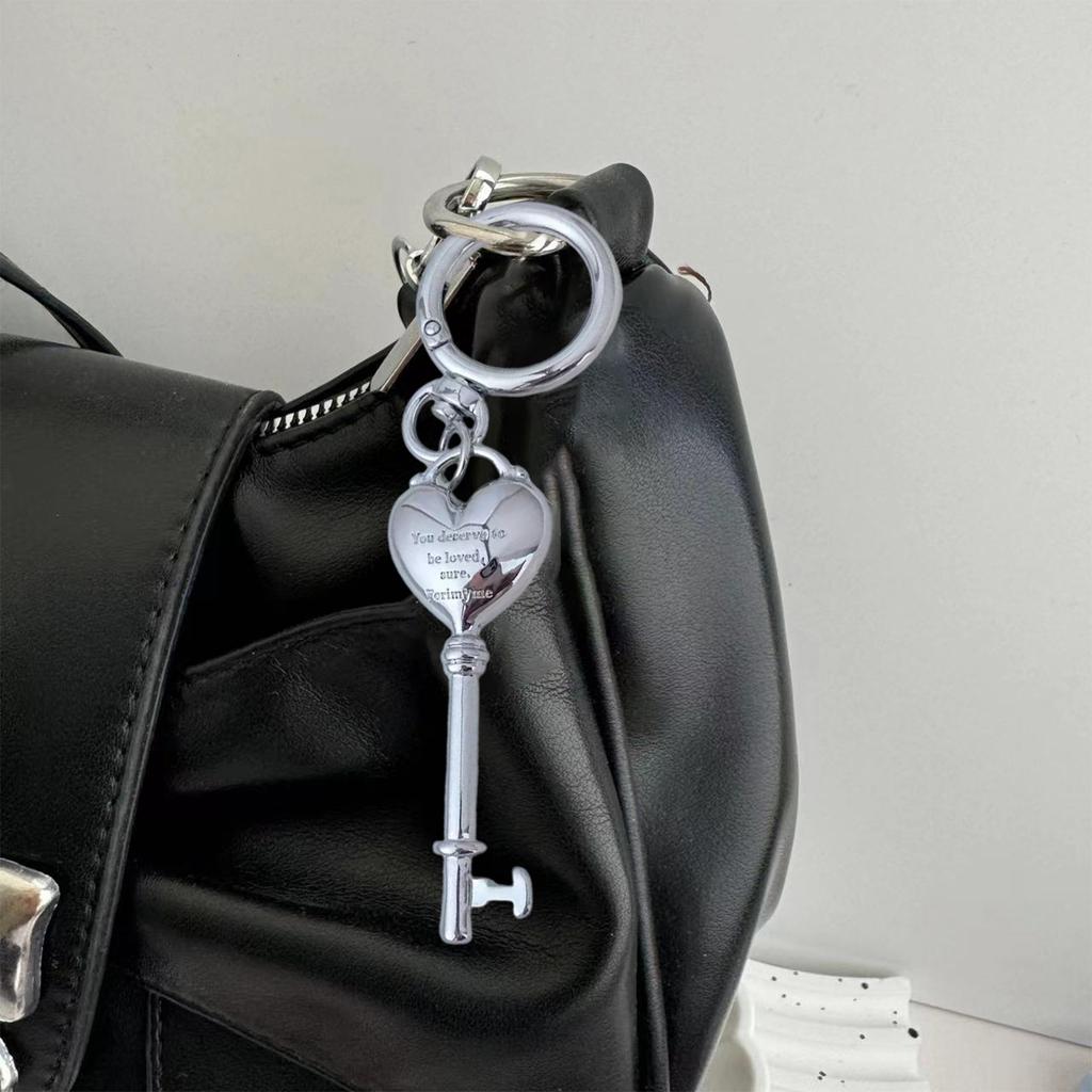 Heart Lock Pendant Keychain Multi-Functional Bag Decoration Couple Gift For Anniversaries Engraved Accessory For Bags