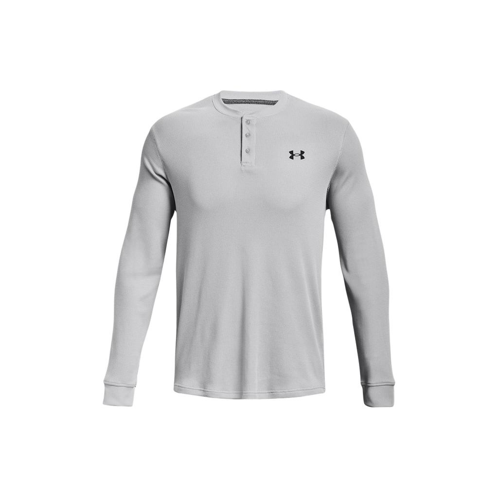 Under Armour Solid Logo Crew Neck Pullover Long Sleeve T-Shirt Men Tops Modern-Gray 1302356-012