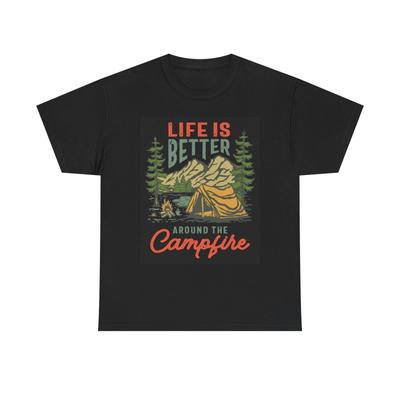 La Vita è Meglio Con Un Falò T-shirt Grafica Unisex Cotone Pesante