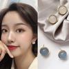 Raw Stone Basic Round Gold Earrings 925 Silver BLS130