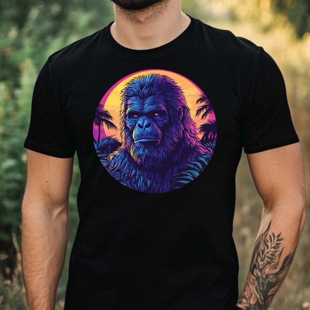 T-Shirt Herren Bigfoot 90s Vibes Motiv Baumwolle Größe XS bis 5XL