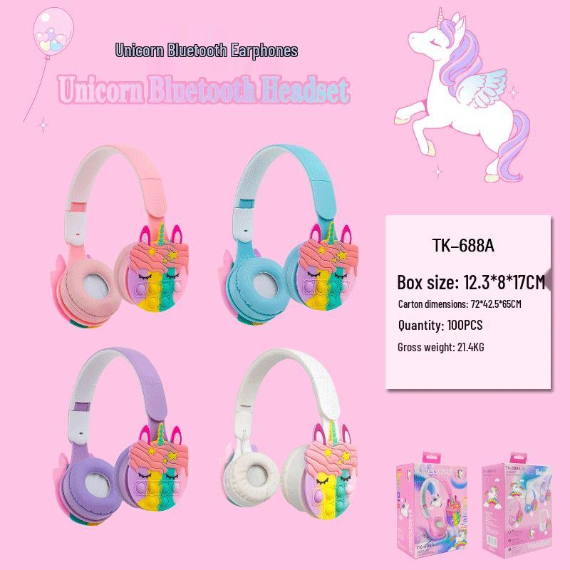 688A Cute Unicorn Children's Foldable Bluetooth Headset
