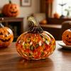 Mini Hand Blown Glass Pumpkin Ornament Collectible Thanksgiving Halloween Faux Crystal Pumpkin Hanging