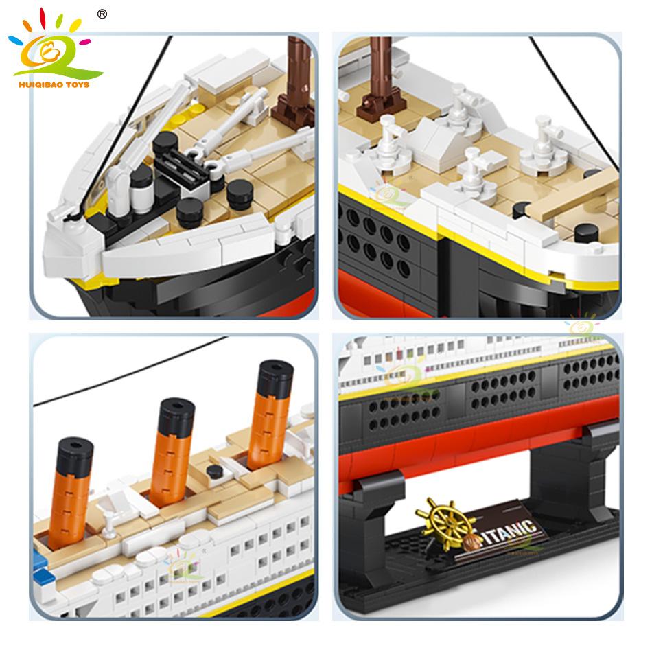 1288pcs Titanic Model Cruise Ship 3D Mini Building Blocks Boat Bricks Collection DIY Toys for Children Gift