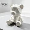 Decoración Estilo Nórdico Oso Poligonal Estatua, Adorno Impreso en 3D Pintado a Mano, Escultura de Arte Poligonal Geométrica Personalizable, para Escritorio de Sala de Estar